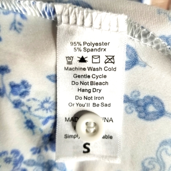 LuLaRoe BNWT S Ellie shirt dress - white blue floral 💙 - Picture 11 of 16